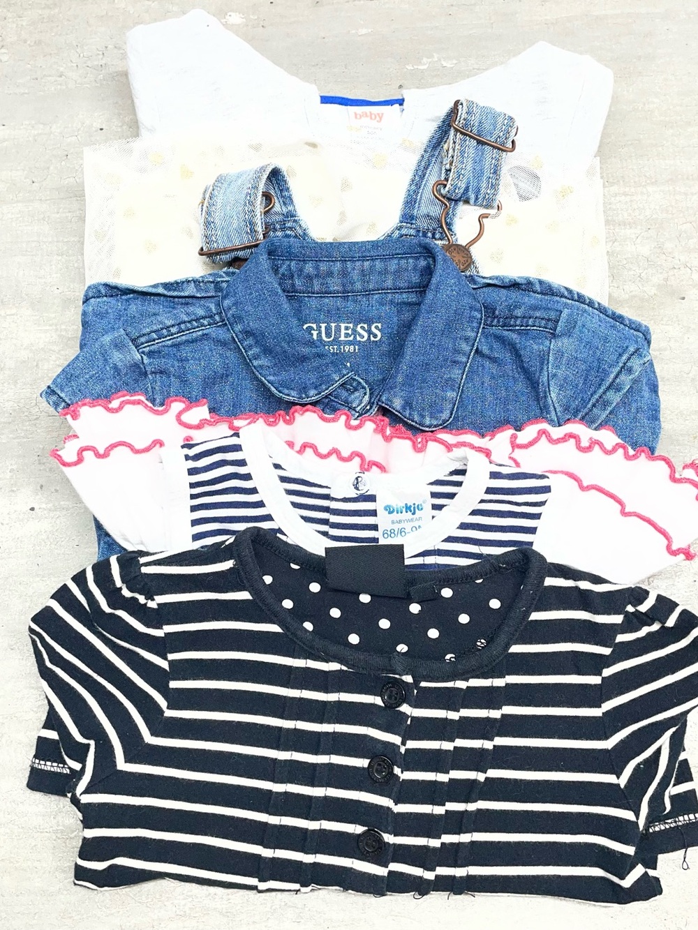 Guess OshKosh Disney Baby Clothing Lot 6-9M Blue Grey Striped Good 5pc Bundle - Picture 16 of 16